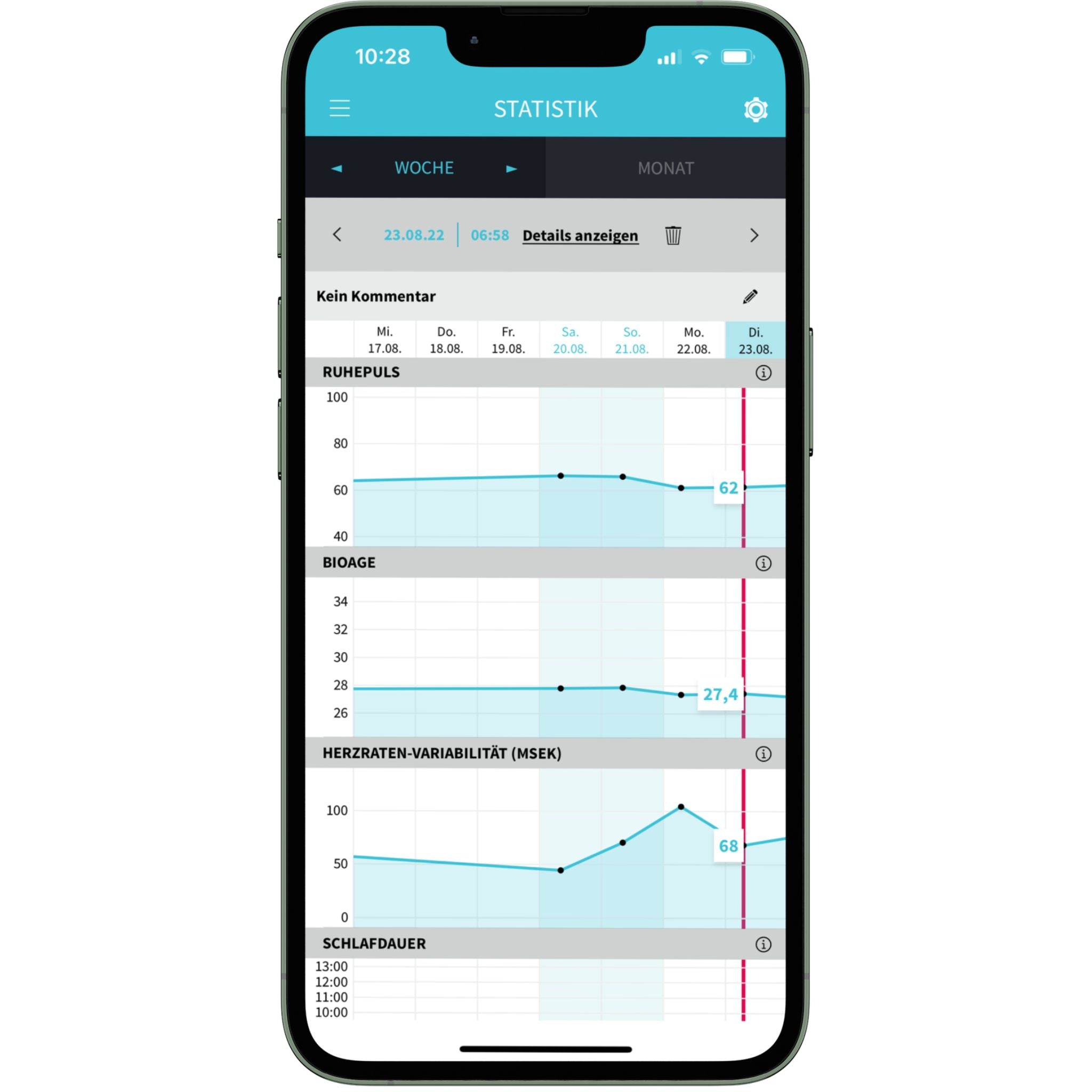 Vitalmonitor App Statistik 2/3